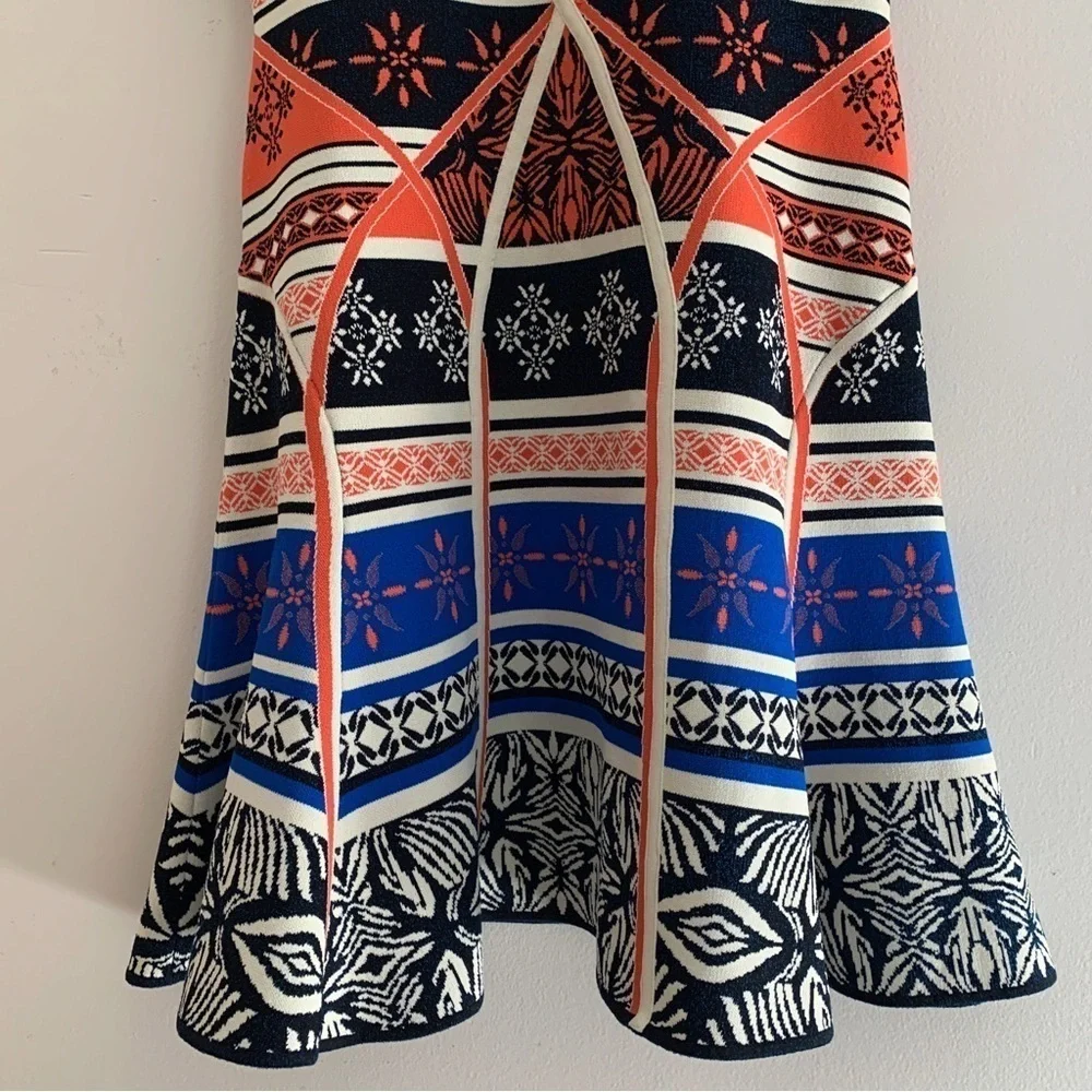 Diane Von Furstenberg Double Knit Sleeveless Fit and Flare Dress Large